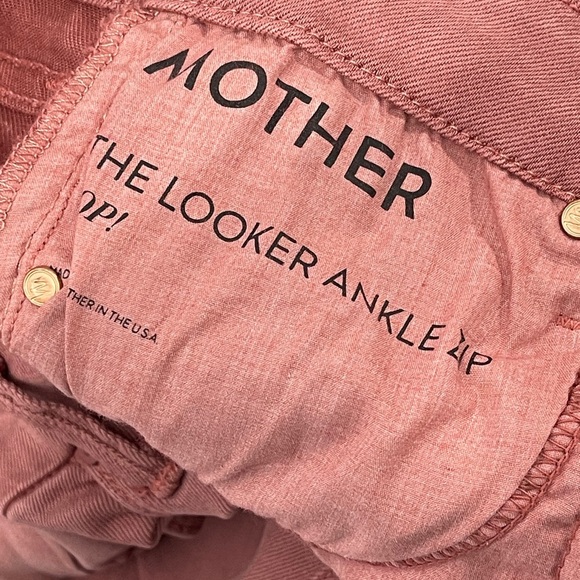 Mother The Looker Ankle Zip Made in the USA Salmon Pink - Picture 3 of 9
